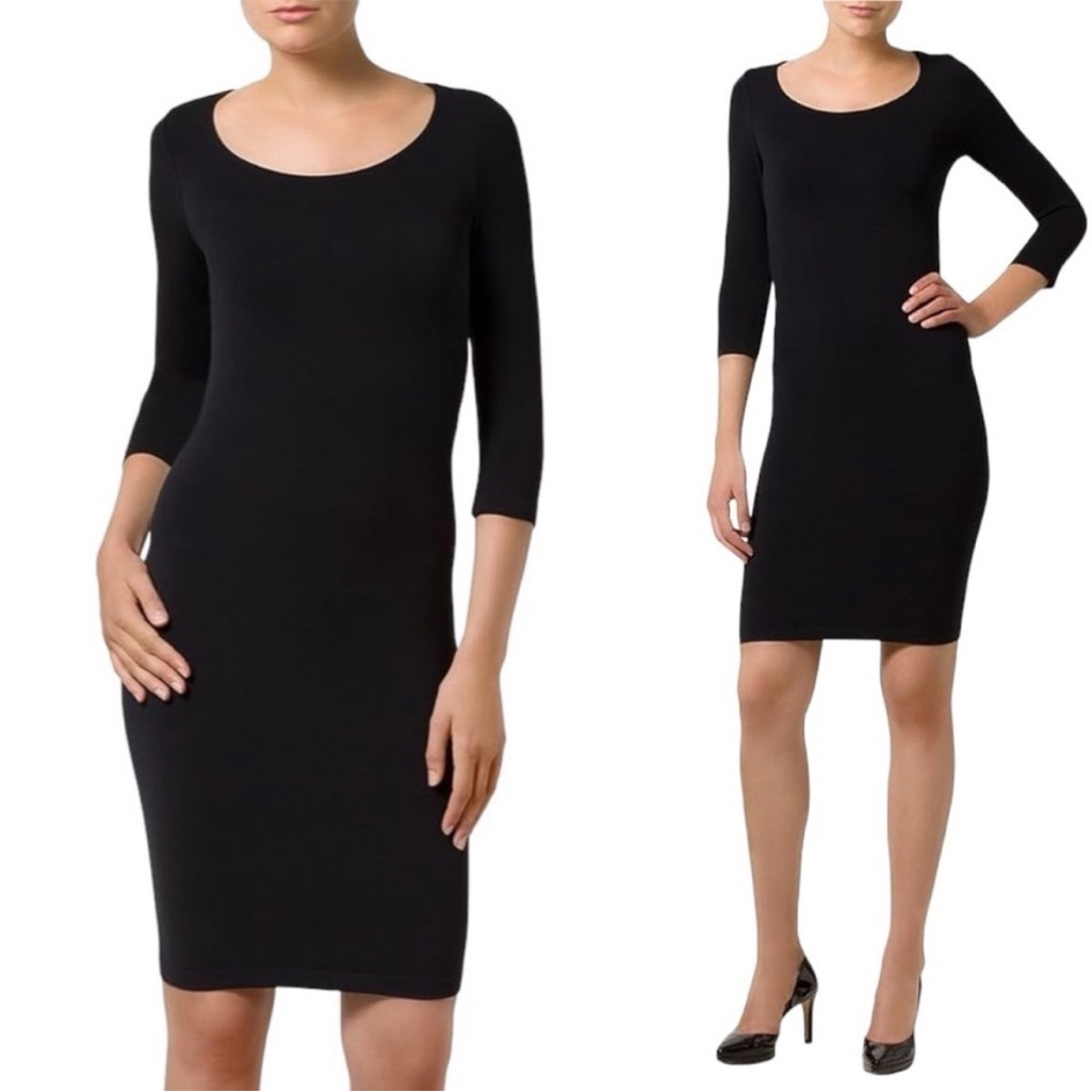 Wolford Black Barcelona Seamless Knit Knee Length Dress Lbd